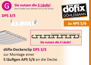 Deckenklips an der Decke befestigen APS Schiene